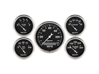Auto Meter Gauge Kit 5 Pc. 3-1/8in. & 2-1/16in. Elec. Speedometer - 1709
