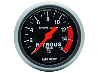 Auto Meter Gauge Nitrous Pressure 2-1/16in. 1600PSI Digital Stepper Motor Sport-Comp - 3374
