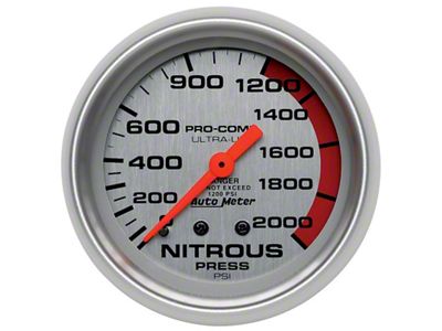 Auto Meter Gauge Nitrous Pressure 2-5/8in. 2000PSI Mechanical Ultra-Lite - 4428