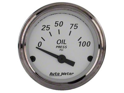 Auto Meter American Platinum Series 2-1/16-Inch Oil Pressure Gauge; 0-100 PSI (Universal; Some Adaptation May Be Required)