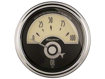 Auto Meter Cruiser AD Series 2-1/16-Inch Oil Pressure Gauge; 0-100 PSI (Universal; Some Adaptation May Be Required)