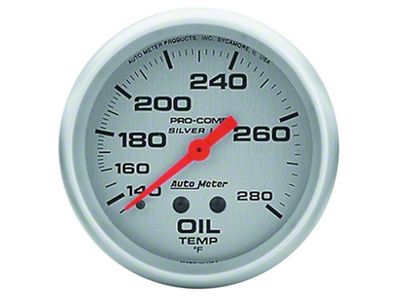 Auto Meter Gauge Oil Temp 2-5/8in. 140-280 Deg. F 8ft. Liquid - 4641