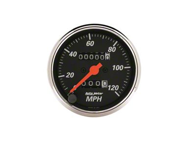 Auto Meter Gauge Speedometer 3-1/8in. 120MPH Mechanical Designer Black - 1476