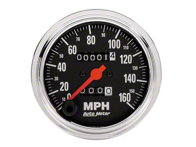 Auto Meter Gauge Speedometer 3-3/8in. 160MPH Mechanical Traditional Chrome - 2494