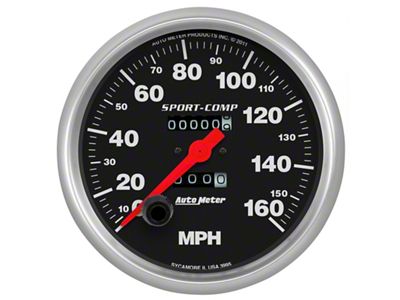 Auto Meter Gauge Speedometer 5in. 160MPH Mechanical Sport-Comp - 3995