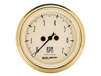 Auto Meter Gauge Tachometer 2-1/16in. 7K RPM In-Dash Golden Oldies - 1594