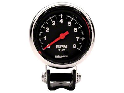 Auto Meter Gauge Tachometer 2-5/8in. 8K RPM Pedestal Traditional Chrome - 2893