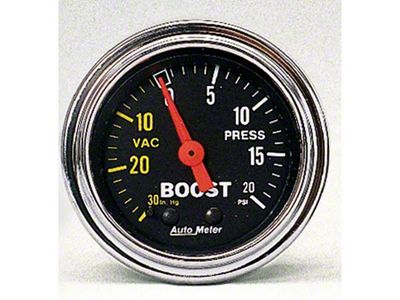 Auto Meter Gauge Vac/Boost 2-1/16in. 30Inhg-20PSI Mechanical Traditional Chrome - 2401