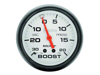 Auto Meter Gauge Vac/Boost 2-5/8in. 30Inhg-20PSI Mechanical Phantom - 5801
