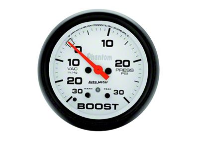 Auto Meter Gauge Vac/Boost 2-5/8in. 30Inhg-30PSI Digital Stepper Motor Phantom - 5877