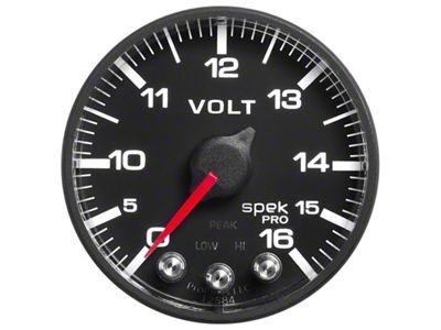 Auto Meter Gauge Voltmeter 2-1/16in. 16V Stepper Motor W/Peak & Warn - P344328