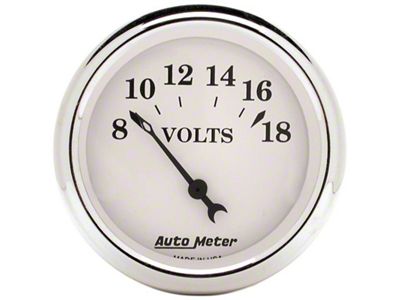 Auto Meter Gauge Voltmeter 2-1/16in. 18V Elec Old Tyme White - 1692