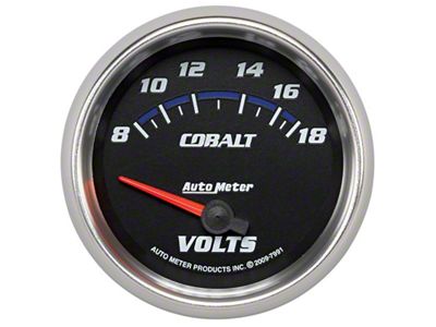 Auto Meter Gauge Voltmeter 2-5/8in. 18V Electric Cobalt - 7991