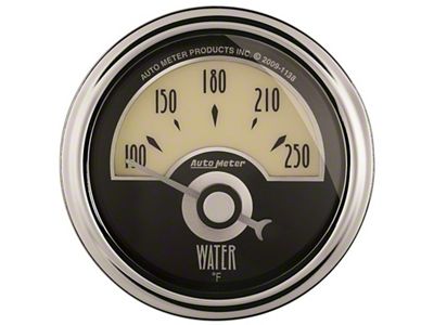 Auto Meter Cruiser AD Series 2-1/16-Inch Water Temperature Gauge; 100-250 Fahrenheit (Universal; Some Adaptation May Be Required)