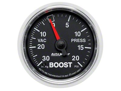 Auto Meter 52mm 30 in Hg/20 psi Mechanical Vacuum/Boost Gauge - 3807