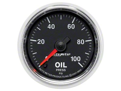 Auto Meter GS Series 2-1/16in Oil Pressure Gauge 100PSI Electric Full - 3853