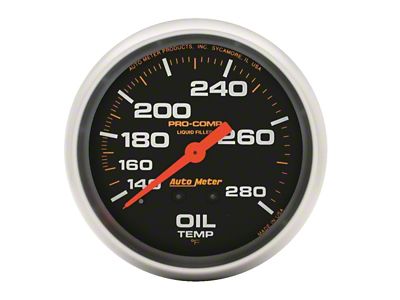 Auto Meter Liquid Filled Mechanical 66.7mm 140-280 deg F Oil Termperature - 5443
