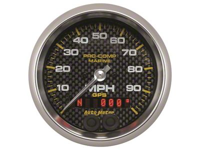 Auto Meter Marine Carbon Fiber 3-3/8in 100MPH GPS Speedometer Gauge - 200636-40
