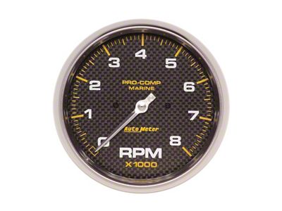 Auto Meter Marine Carbon Fiber 5in In-Dash Tachometer 0-8000 RPM - 200797-40