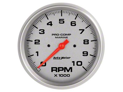 Auto Meter Marine Silver Ultra-Lite 5in 10K RPM In-Dash Tachometer Gauge - 200801-33