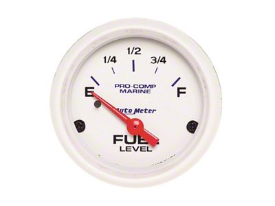Auto Meter Marine White Gauge 2-1/16in Electric Fuel Level Gauge - 200760