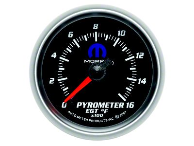 Auto Meter MOPAR Series 2-1/16-Inch Pyrometer Gauge; 0-1600 Fahrenheit; Digital Stepper Motor (Universal; Some Adaptation May Be Required)