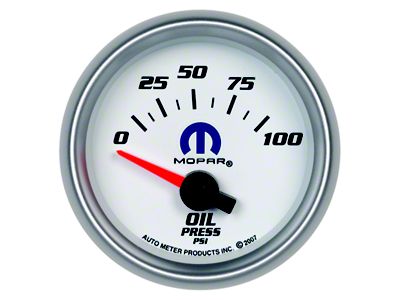 Auto Meter MOPAR Series 2-1/16-Inch Oil Pressure Gauge; 0-100 PSI (Universal; Some Adaptation May Be Required)