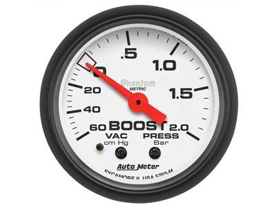 Auto Meter Phantom 2-1/16in 60CM/HG - 2.0 Bar - Mechanical Gauge - 5703-M