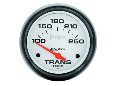 Auto Meter Phantom Series 2-5/8-Inch Transmission Temperature Gauge; 100-250 Fahrenheit (Universal; Some Adaptation May Be Required)
