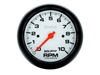 Auto Meter Phantom Series 3-3/8-Inch In-Dash Tachometer; 0-10000 RPM (Universal; Some Adaptation May Be Required)