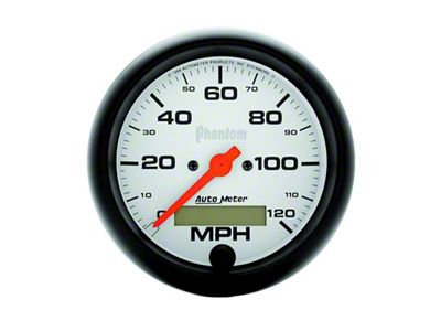 Auto Meter Phantom Series 3-3/8-Inch Programmable Speedometer; 0-120 MPH (Universal; Some Adaptation May Be Required)