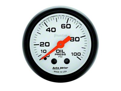 Auto Meter Phantom 52mm 0-100 PSI Mechanical Oil Pressure Gauge - 5721