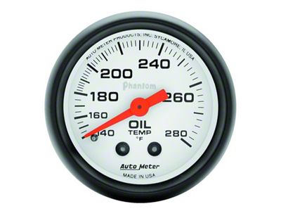 Auto Meter Phantom 52mm 140-280 Deg F Mechanical Oil Temperature Gauge - 5741