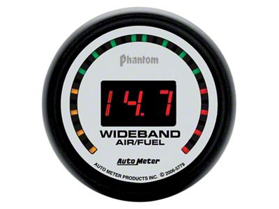 Auto Meter Phantom Series 2-1/16-Inch Wideband Air/Fuel Ratio Gauge; 10:1-17:1 AFR (Universal; Some Adaptation May Be Required)
