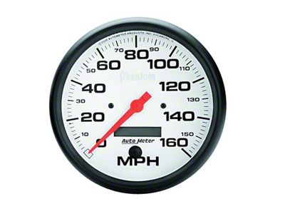 Auto Meter Phantom 5in 160 MPH Speedometer Electric Program w/ LCD - 5889