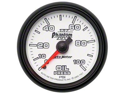 Auto Meter Phantom II 52.4mm Mechanical 0-100psi Oil Pressure Gauge - 7521