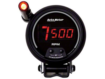 Auto Meter Quick-Lite Digital 10K RPM Pedestal Mount 3 3/4in Tachometer - 6399
