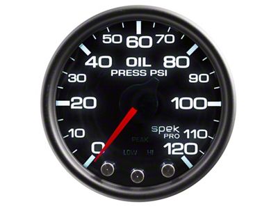 Auto Meter Spek-Pro Gauge Oil Press 2 1/16in 120psi Stepper Motor - P32552