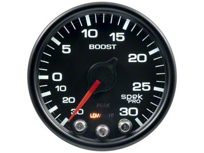 Auto Meter Spek-Pro Gauge Vac/Boost 2 1/16in 30Inhg-30psi Stepper Motor W/Peak - P30232