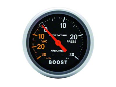 Auto Meter Sport-Comp 2-5/8in 30 IN HG/30 PSI Mechanical Boost/Vacuum Gauge - 3403