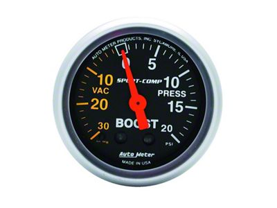 Auto Meter Sport-Comp 52mm 20 PSI Mechanical Boost Gauge - 3301