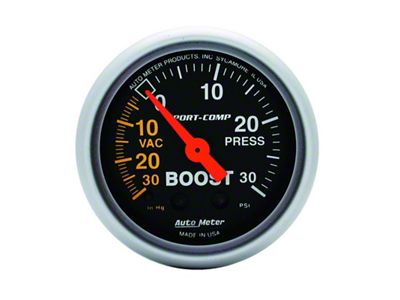 Auto Meter Sport-Comp 52mm 30 PSI Mechanical Boost Gauge - 3303