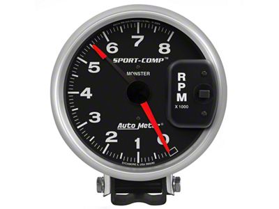 Auto Meter Sport-Comp 5in / 0-8K RPM / Pedestal w/Redline Tachometer - 3980