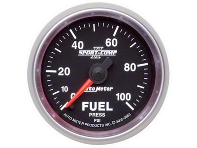 Auto Meter Sport-Comp II 52mm 0-100 PSI Full Sweep Electronic Fuel - 3663