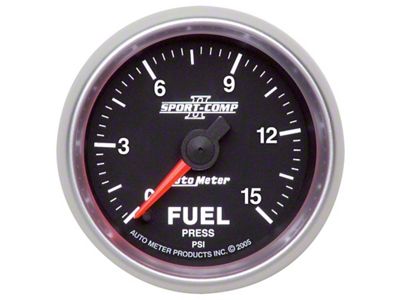Auto Meter Sport-Comp II 52mm 0-15 PSI Full Sweep Electronic Fuel - 3661