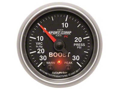 Auto Meter Sport-Comp II Series 2-1/16-Inch Boost/Vacuum Gauge; 30 inHG / 30 PSI (Universal; Some Adaptation May Be Required)