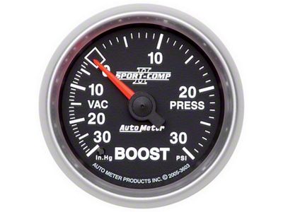 Auto Meter Sport-Comp II 52mm 30 PSI Mechanical Boost Vacumm Gauge - 3603
