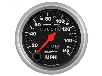 Auto Meter Sport-Comp Speedometer Gauge 3-3/8in. - 0-160MPH - Mechanical - 3993