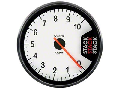 Auto Meter Stack Clubman Tachometer 80mm 0-10K RPM - White - ST200-010W