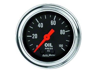 Auto Meter Traditional Chrome 2-1/16in 100 PSI Mechanical Oil Pressure Gauge - 2421